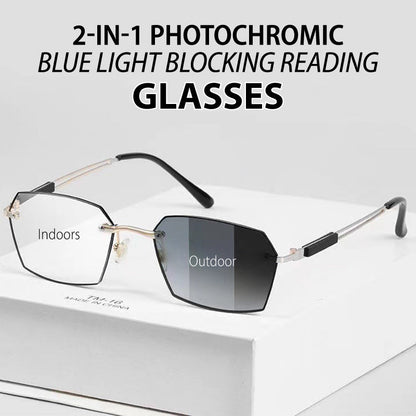 Nieuwe productpromotie 50% korting🔥2-in-1 Fotochromatische Blauw Licht Blokkerende Leesbril