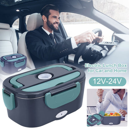 Draagbare Elektrische Lunch Box 60W - Auto & Thuis Verwarmde Lunchbox 1,5L