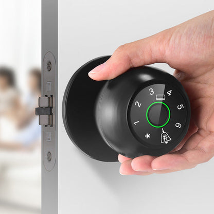 🔐 Sferisch multi-unlock slim vingerafdrukslot – 6 toegangen, 100 vingerafdrukken, 360°, aluminium, 40-70 mm deuren, Bluetooth/WiFi, incl. 2 sleutels + 2 kaarten.
