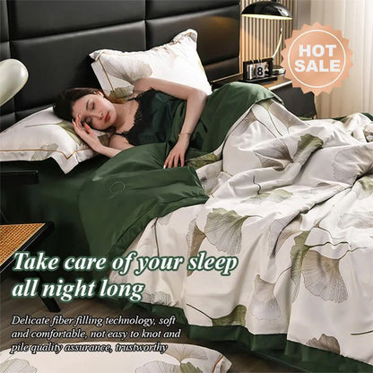 🔥2025 Hot Sale 50% KORTING🔥Wasbaar Icy Cool Ademend Zomerdekbed 4-delig