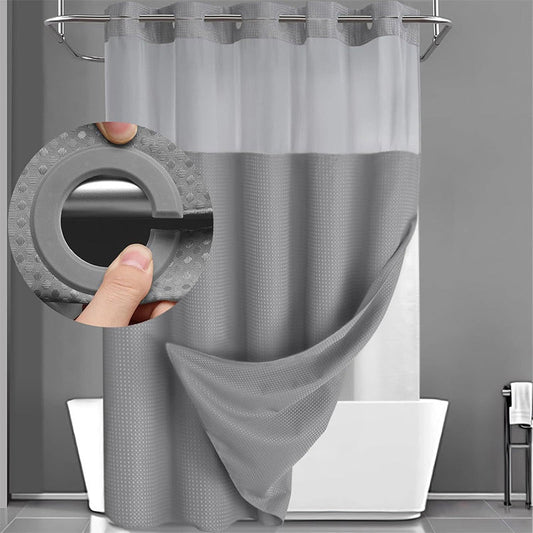 🛁💎 50% KORTING! Dubbel waterdicht, wafeltextuur design, en een transparant venster dat licht doorlaat maar jou verborgen houdt. Dit is geen gordijn, dit is een upgrade voor je hele badkamer.