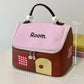 Grote Capaciteit Color-Block Cartoon Huis-Vormige Handheld Cosmetische Tas