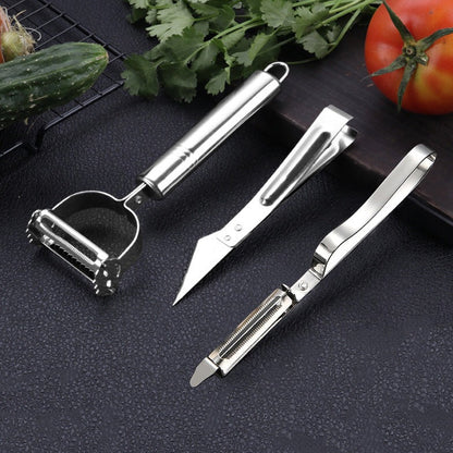 3-delige roestvrijstalen schilmesjesset