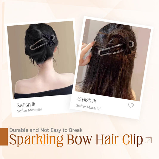 Fonkelende Elegante Zwarte Strik Haarclip voor Updos