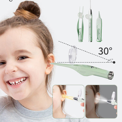 Metalen oplaadbaar oorreinigingsgereedschap met verlichting Set van 3