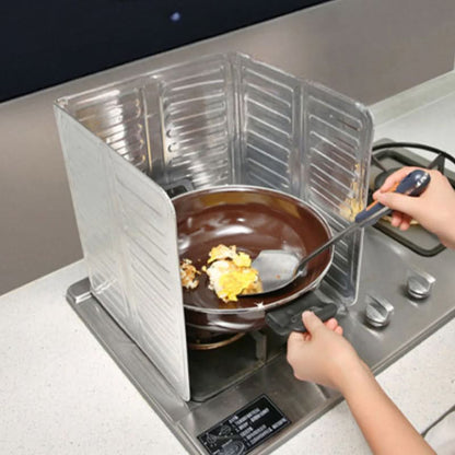 🍳🧯 Olie spatbescherming | 84 x 32,5 cm, 3-delig vouwbaar | Aluminium, hittebestendig | Antiaanbak & makkelijk schoon | Geschikt voor gas, elektrisch, inductie | 50% KORTING!