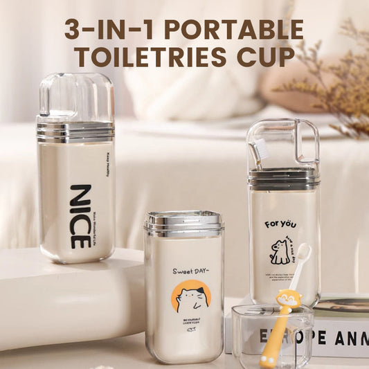 3-in-1 draagbare toiletartikelenbeker
