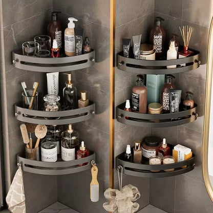 🛁Ruimtebesparende Driehoekige Badkamerplank – Zonder Boren, Waterbestendig & Perfect voor Elke Badkamer | Nu 50% Korting🔥