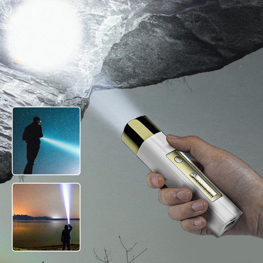 Mini 2-in-1 zaklamp met hoge lichtopbrengst en powerbank
