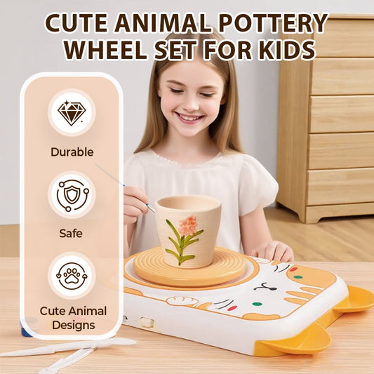 Schattige dierenpottenbakkersschijfset voor kinderen