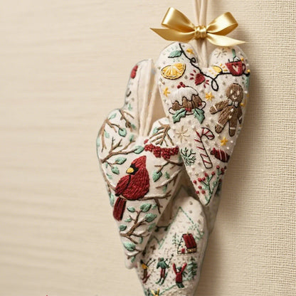 💖Hartvormig handgeborduurd kerstpakket