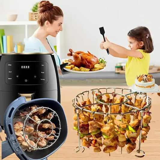 Ronde roestvrijstalen ovenrooster met spies