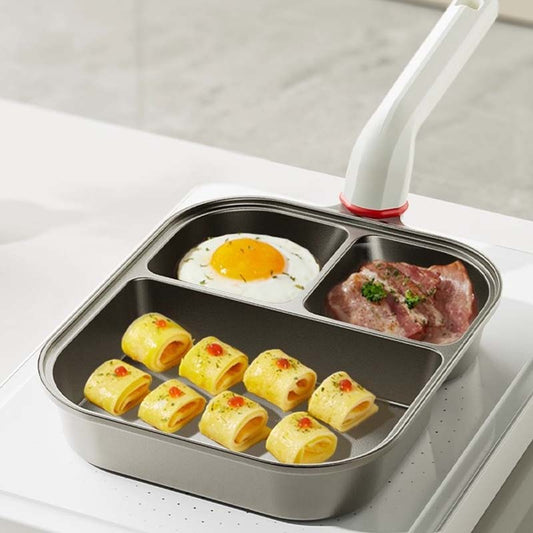 🍳🥞 50% KORTING! Kook eieren, spek én pannenkoeken tegelijk in één pan – titaniumlegering, keramische laag, groot formaat, geschikt voor álle kookplaten. Geen chaos meer, één pan doet álles!