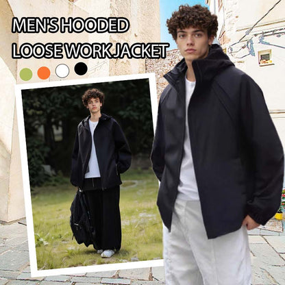Herenwerkjas met capuchon en losse pasvorm