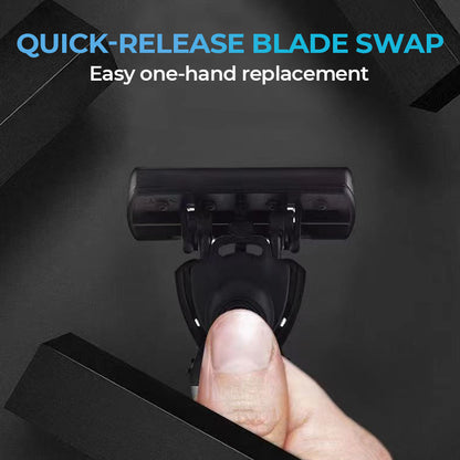 Scheermes met 6 mesjes en eenvoudig te bevestigen kop