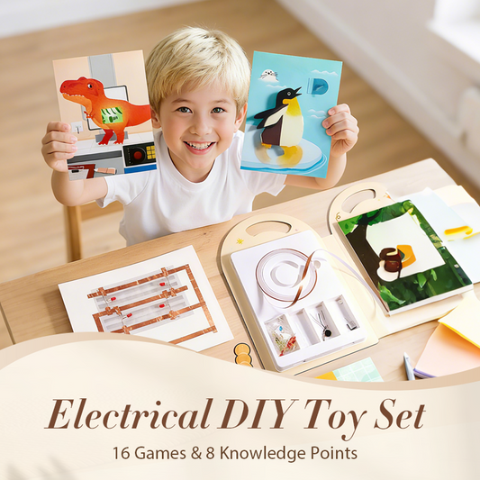 Elektrische doe-het-zelfspeelset: 16 spelletjes en 8 kennispunten