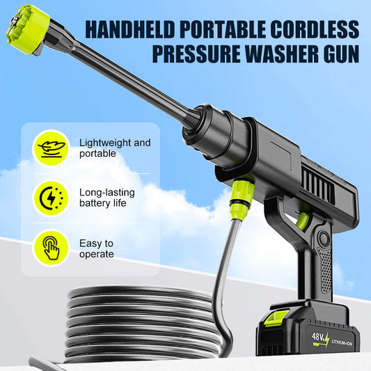 🔋💦 50% KORTING! 15000mAh is geen batterij, het is een energiecentrale! Dit draadloze waterpistool spuit non-stop je terras, velgen, tuinmeubelen en fiets schoon – en hij gaapt nog steeds niet leeg!