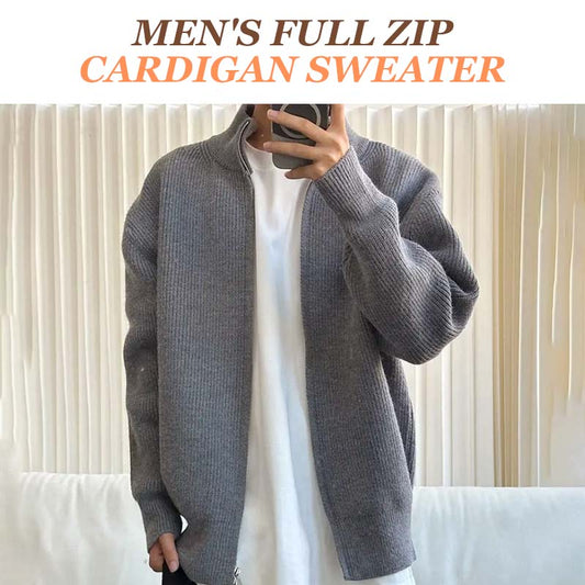 Heren cardigan met volledige ritssluiting