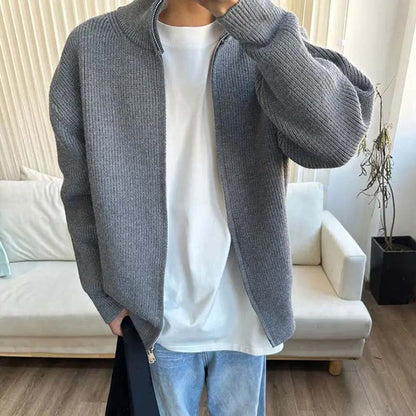 Heren cardigan met volledige ritssluiting