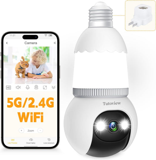 🔌👀 50% KORTING! Vervang je lamp, installeer je beveiliging! Deze 4MP camera past in elke fitting, ziet alles in kleur – zelfs 's nachts – en stuurt je een melding als er iemand aan de deur staat. Geen kabels, geen boren!