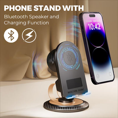 Telefoonstandaard met Bluetooth-luidspreker en oplaadfunctie