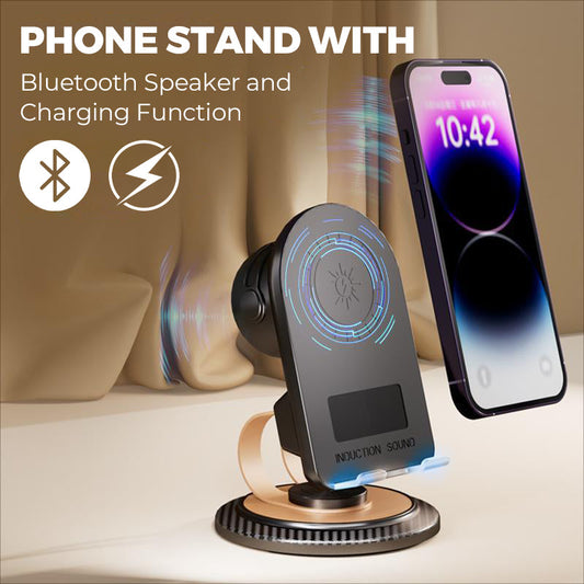 Telefoonstandaard met Bluetooth-luidspreker en oplaadfunctie