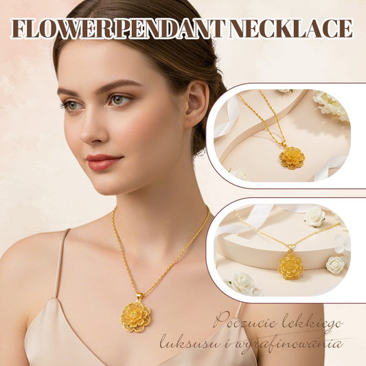 Elegante gouden bloemenhanger ketting