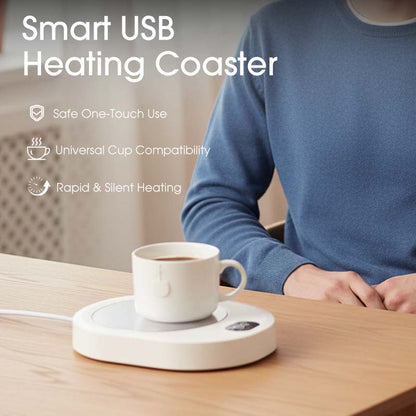 ☕🔌 Intelligente USB-verwarmingsonderzetter | Constante temperatuur | Snel & stil | Voor keramiek, glas & RVS | Compact, brandveilig & antislip | 50% KORTING!