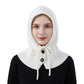 Gebreide balaclava-capuchon met knopen voor dames