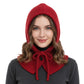 Gebreide balaclava-capuchon met knopen voor dames