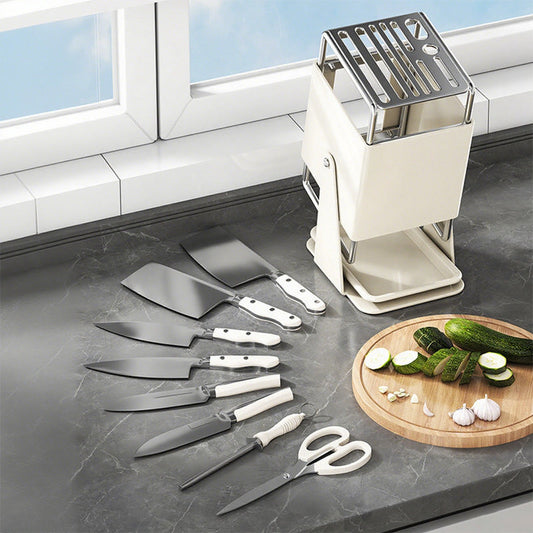 🔪🤖 50% KORTING! 30° Roterende Messenhouder – draai & klik, elk mes binnen handbereik. Stil, compact, antislip. Geschikt voor 6-8 messen, bespaart 50% aanrechtruimte!