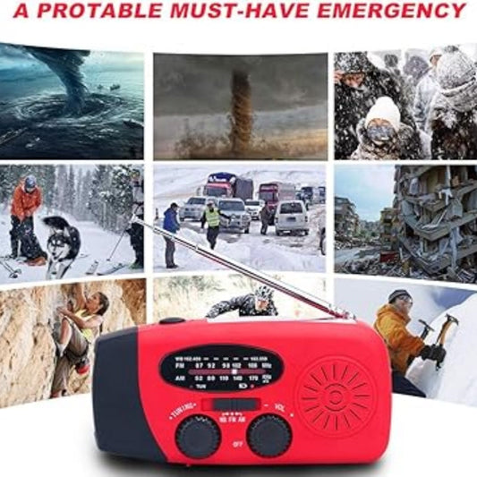 🚨📻 50% KORTING! Nooit meer zonder stroom, licht of weerwaarschuwingen bij een storm – deze draagbare noodradio op zonne-energie is radio, powerbank én zaklamp in één. Handzwengel, USB & zonne-energie!