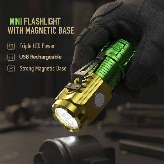 Oplaadbare mini-zaklamp met magnetische voet