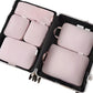 🧳✨ 50% KORTING! Alsof je 40% extra koffer uit het niets tovert! Deze 6 compressie cubes persen lucht eruit, houden kleding kreukvrij en alles georganiseerd – nooit meer graaien naar sokken.