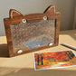 Wooden Cat Savings Box with Goal Tracker