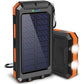 Draagbare powerbank op zonne-energie, oplader op zonne-energie met twee LED-zaklampen, powerbank voor op reis en kamperen