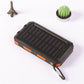 Draagbare powerbank op zonne-energie, oplader op zonne-energie met twee LED-zaklampen, powerbank voor op reis en kamperen