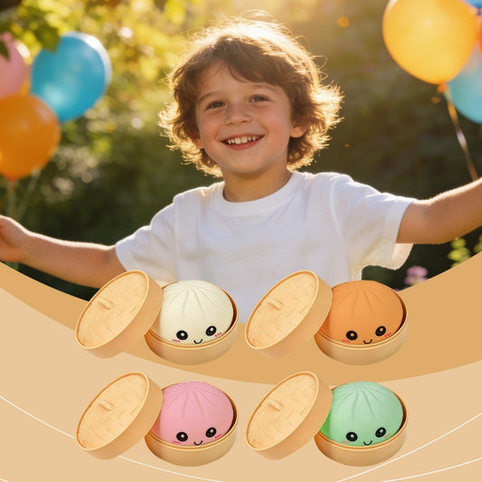 Schattig knuffelbeestje in de vorm van een dumpling met stoomfunctie