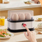 Multifunctionele eierstomer – 200W, 220V, transparant deksel, stoomtechnologie, voor eieren, groente en dumplings, RVS basis, automatische uitschakeling.