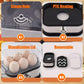 Multifunctionele eierstomer – 200W, 220V, transparant deksel, stoomtechnologie, voor eieren, groente en dumplings, RVS basis, automatische uitschakeling.