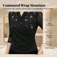 Elegante wikkelblouse met V-hals en versieringen voor dames