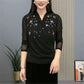 Elegante wikkelblouse met V-hals en versieringen voor dames