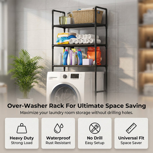 Opbergrek voor badkamer en wasruimte – zonder boren