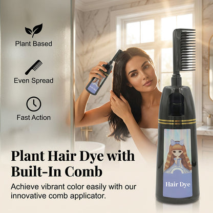🚫 Stop met dure salonbezoeken! Met deze kamapplicator kleur je je haar in minuten – één hand, geen mengkom, geen vlekken. 400 ml, 10 kleuren.