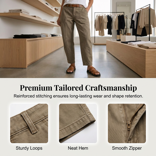 Hoge taille, taps toelopende utility-broek voor dames