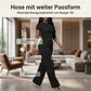 Tweedelig damespak: T-shirt met plooien & broek met wijde pijpen