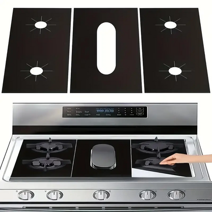 🍳🧽 Gasfornuis branderbeschermers | Hittebestendig tot 260°C | Teflon anti-aanbak | Vaatwasserbestendig | Op maat knippen | 50% KORTING!