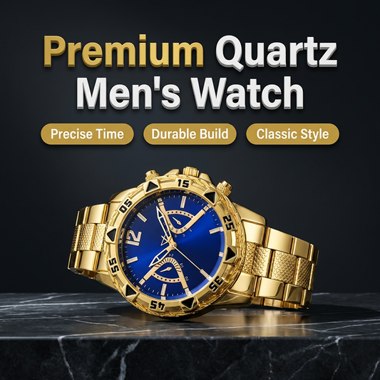 Klassiek herenhorloge van metaal met quartz uurwerk