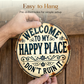 Vintage metalen bord met de tekst "Happy Place"