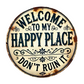 Vintage metalen bord met de tekst "Happy Place"